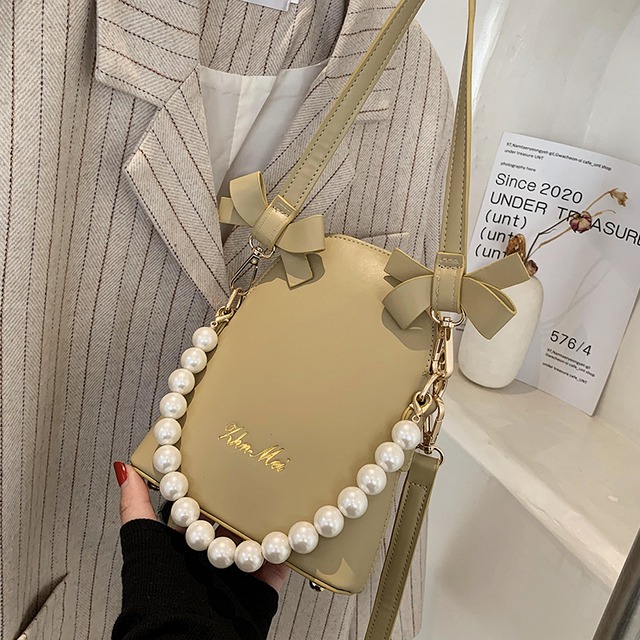 スタイルレッドパールチェーン 真珠 メッセンジャーバッグ Tiancai_Wing_Bag66108218318