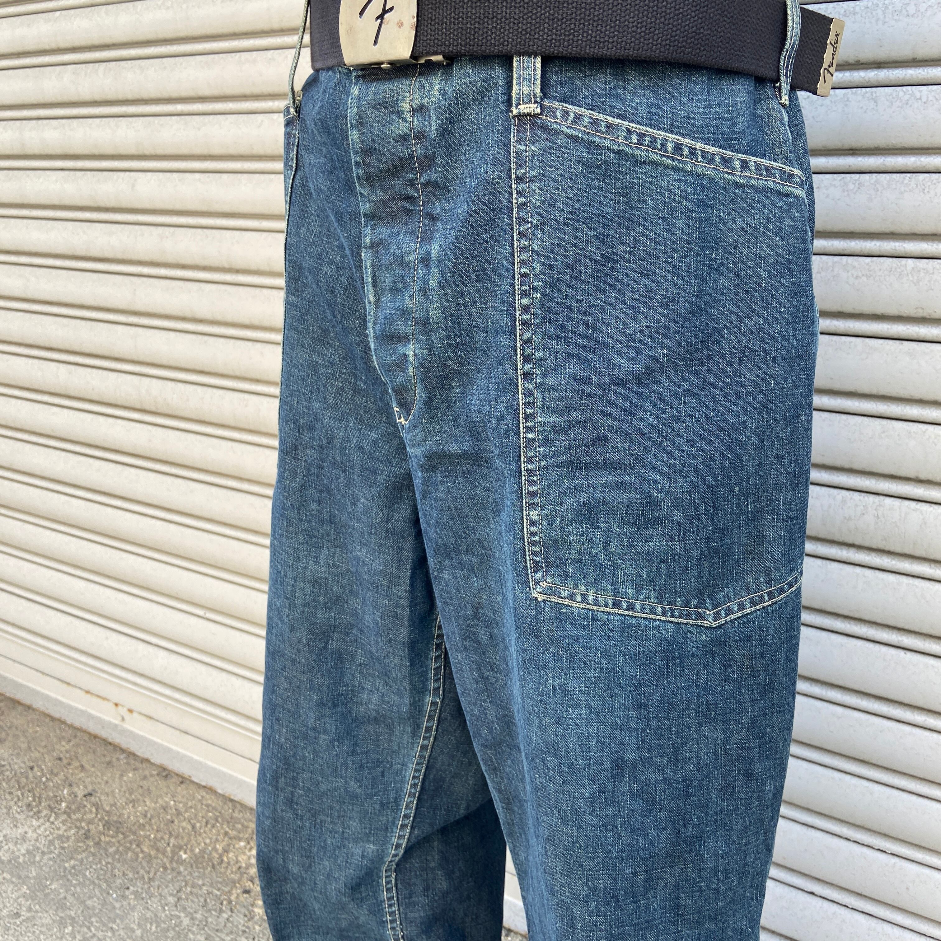 送料無料』90s USA製 RRL シンチバックデニムワークパンツ ラルフ 