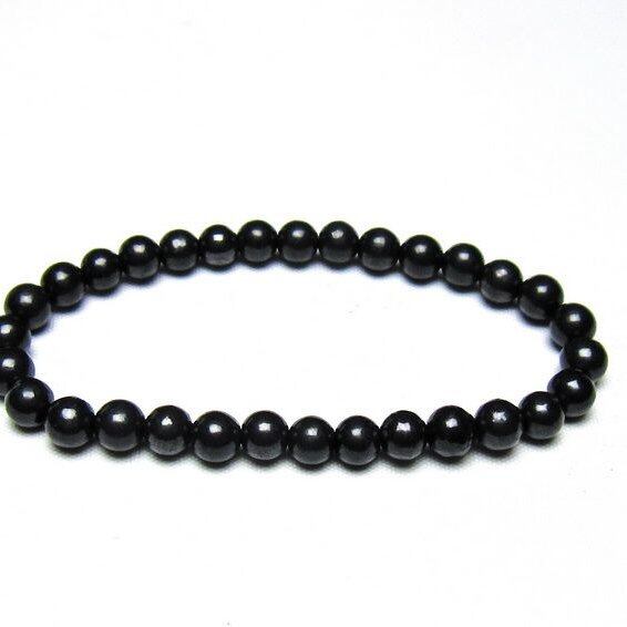 シュンガイト ブレスレット 6mm 一点物 メール便可 111-49633
