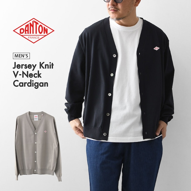 DANTON [ダントン] M Jersey Knit V-Neck Cardigan [DT-D0138YSD] ジャージーニットVネックカーディガン・ニットカーディガン・Vネックカーディガン・ハイゲージニット・シンプル・ロゴ・MEN'S [2026SS]