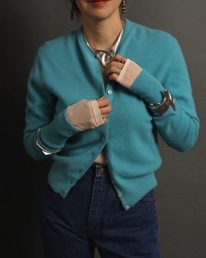 1960's Turquoise / Knit Cardigan