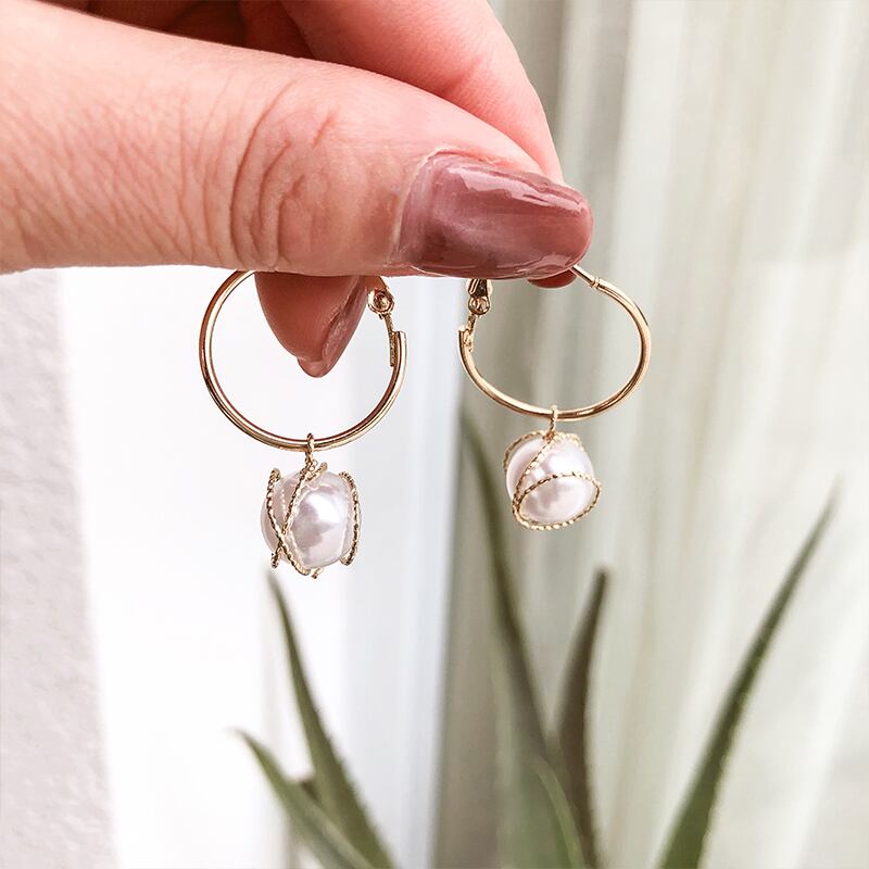 パールイヤリング スタンダードアクセサリー レトロ ペンダント 真珠 指輪 ブラック・アイド・ピーズ50481218701