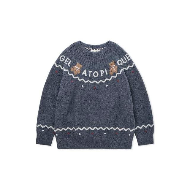 vintage native pattern loose Ecuadol knit hoodie / ヴィンテージ