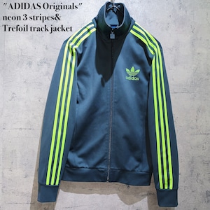"ADIDAS Originals"neon 3 stripes&Trefoil track jacket