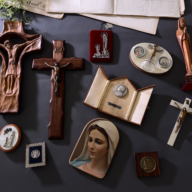 11点セットフランス アンティーク 壁掛け 十字架 聖像レリーフなど ヴィンテージ 宗教雑貨 2