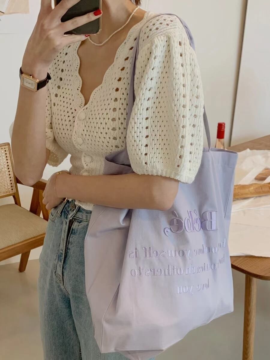 鍵編み五部袖カーディガン　AJ1079-819