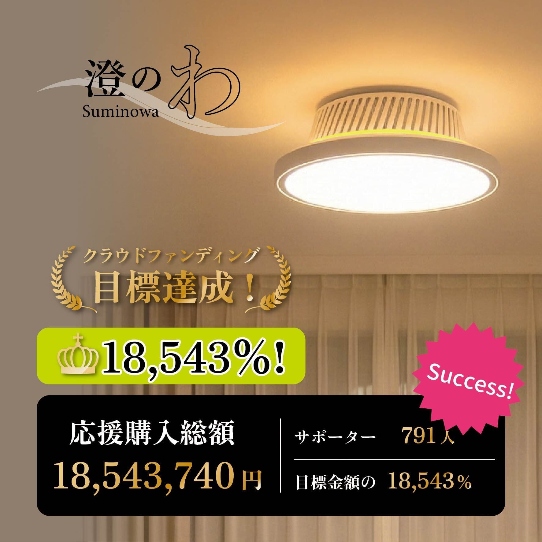 TOMONARI 澄のわ シーリングファンライト 空気清浄付き LED HEPA H13