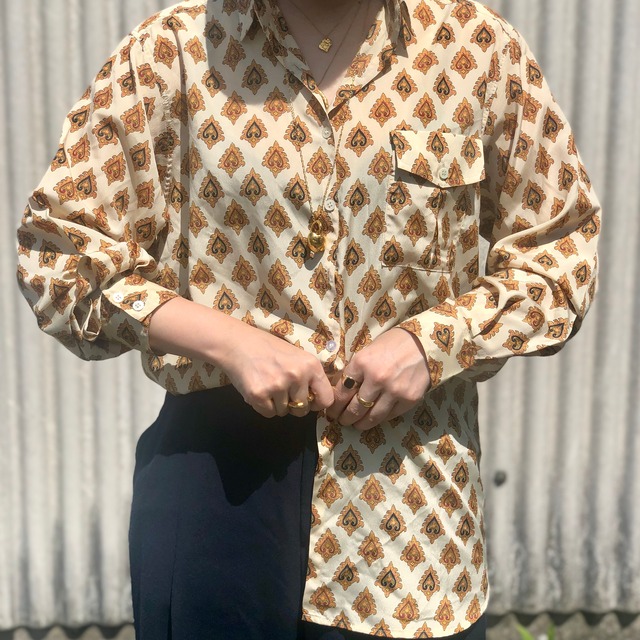 80s Damask Blouse