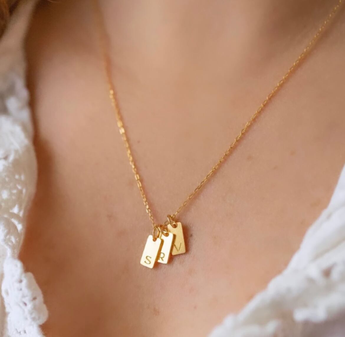 alphabet square charm necklace プレート1つ付き | rise25mahalo alphabet square charm necklace プレート1つ付き | rise25mahalo