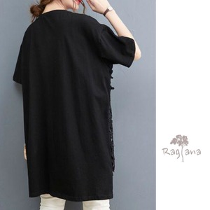 裾レースルーズ Tシャツ 2col Y TS010