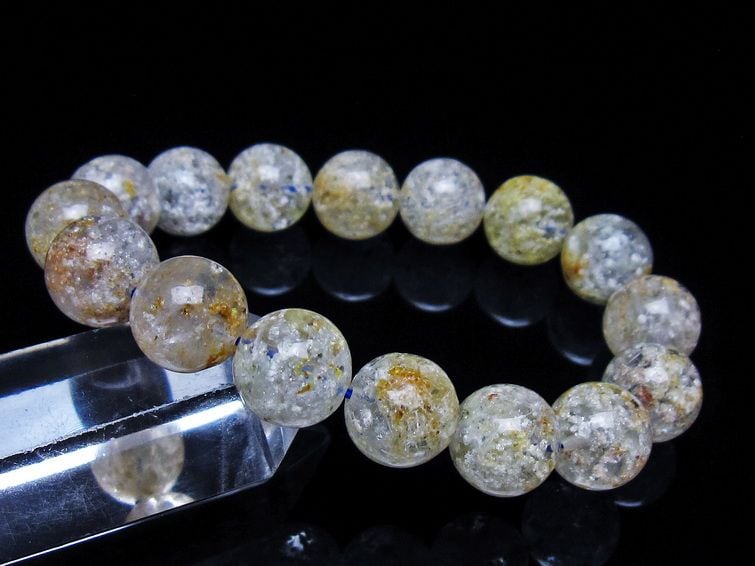 ホワイトガーデンファントムクォーツ ブレスレット 13mm 一点物 メール