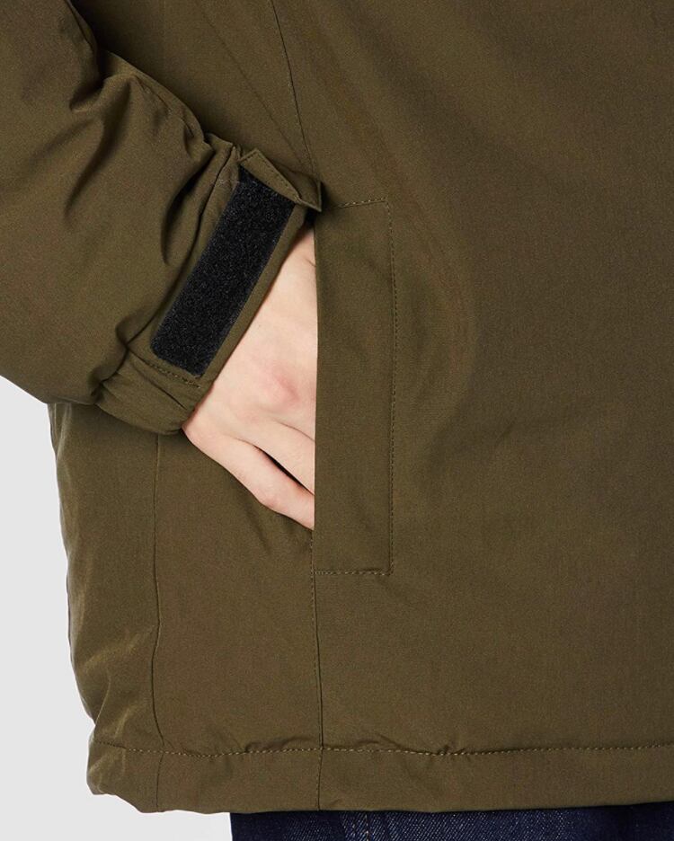 SUGGESTION(サジェッション)ストレッチ中綿フードジャケット カーキ