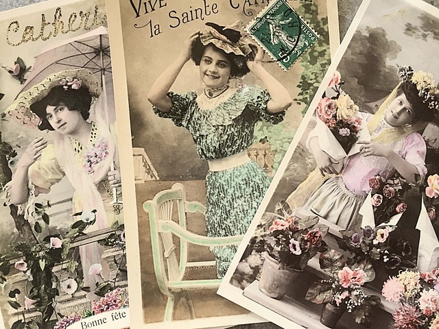 1900s France antique 永遠の淑女たち ポストカード 3p