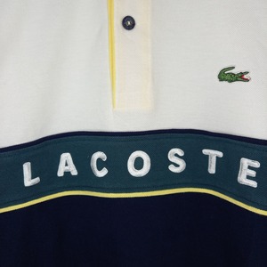 ラコステ　旧タグ　ポロシャツ　半袖　刺繍ロゴ　シェルボタン　ビッグロゴ