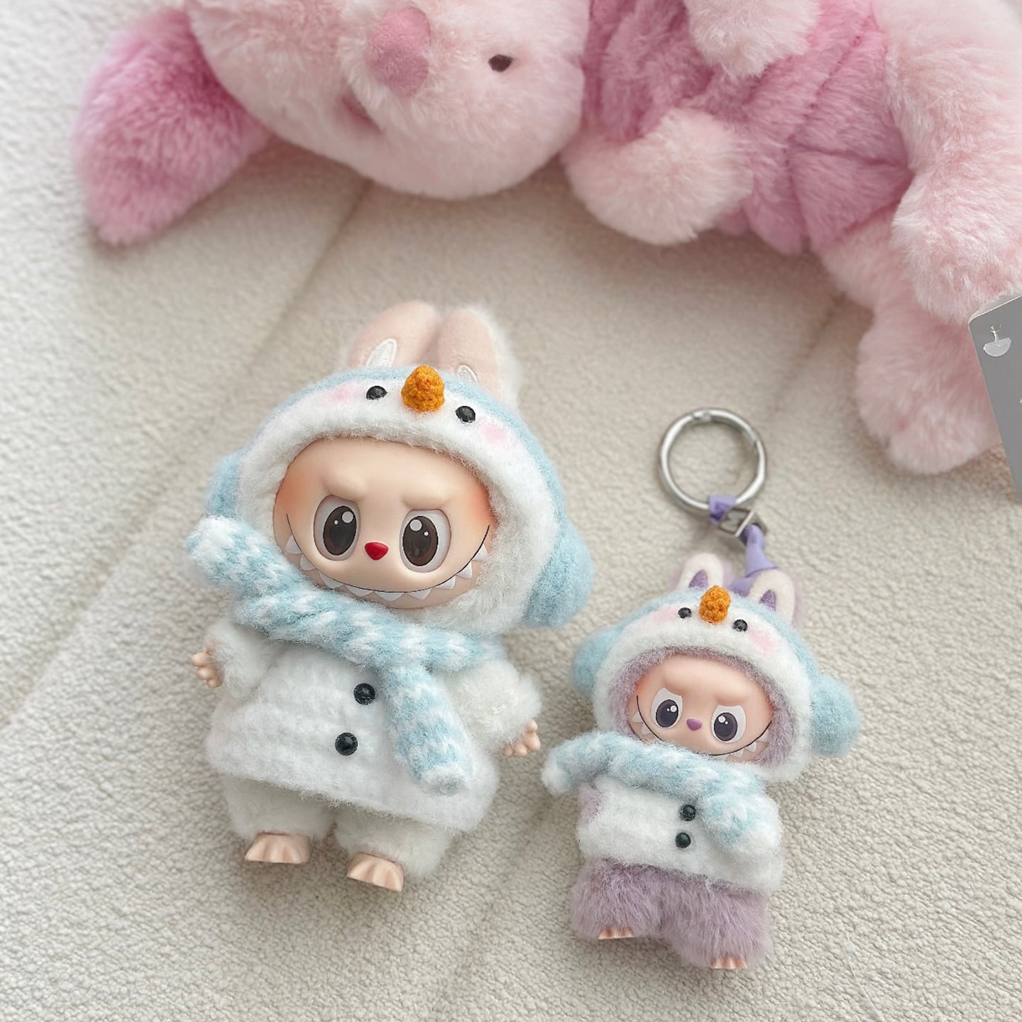 清新なペンギン!たまらなく可愛い♡ Labubu ラブブ 高品質 1/2/3/4世 対応 ペンギン コスチューム 3点セット もふもふ ふわふわ 癒やし さわやか 着せ替え