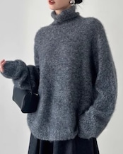 ふんわりタートルネック オーバーサイズニット