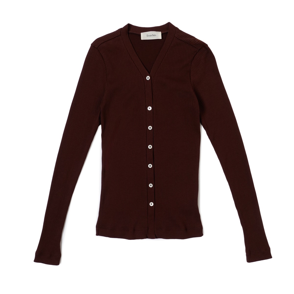 Ernie Palo Rib Tight Cardigan (BROWN) | SO SHOP & HOSTEL NAKAMEGURO