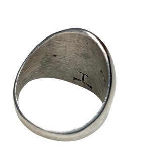 Hopi overlay silver signet ring “Kachina”
