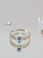ブルートパーズ(しずく) 925silver 9号 ハンドメイドアクセサリー