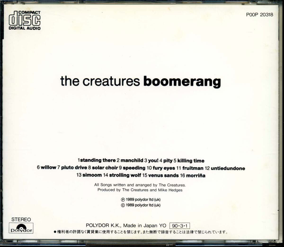 KITOWW　The　[CD]　CREATURES　Boomerang