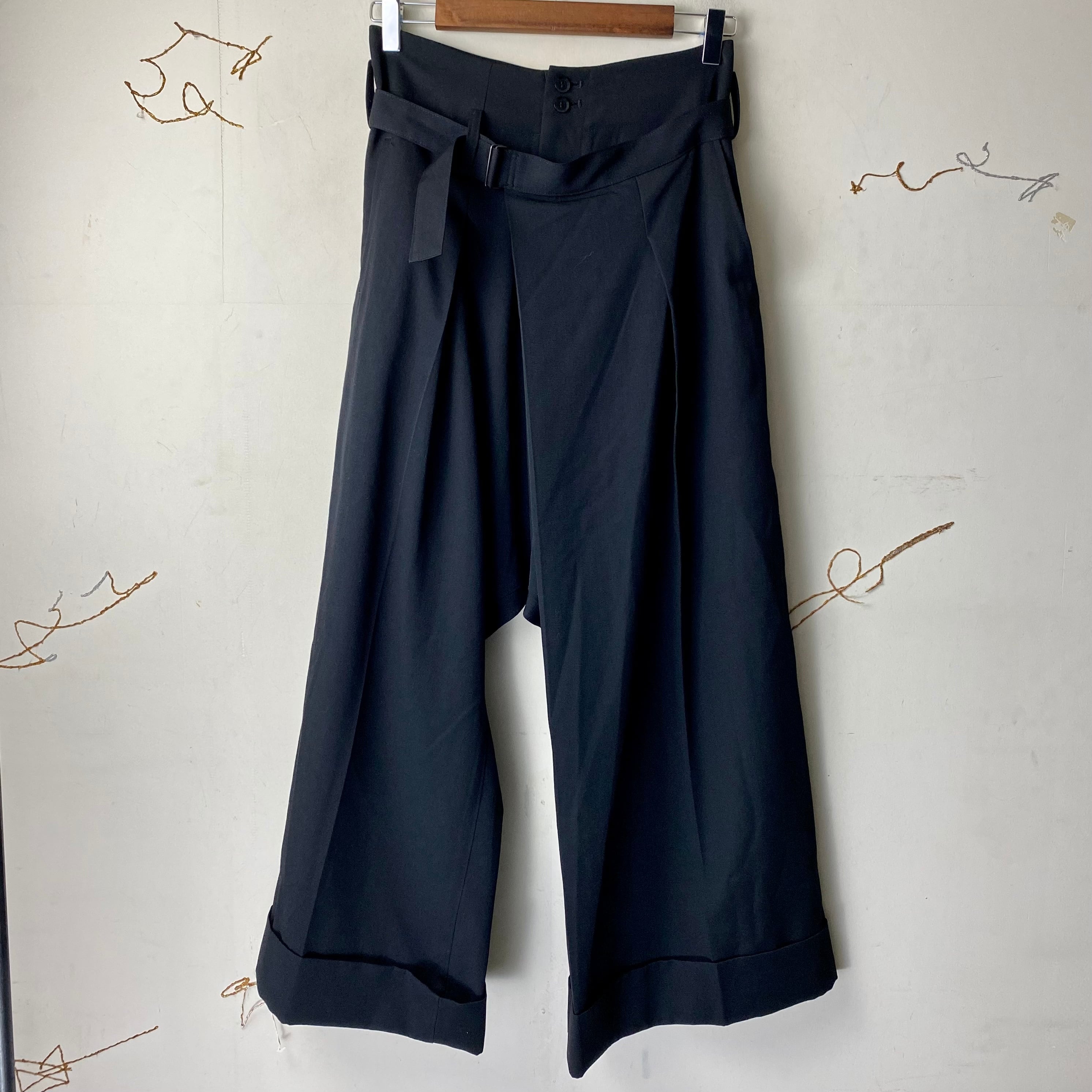 YOHJI YAMAMOTO + NOIR black wrap pants | NOIR ONLINE