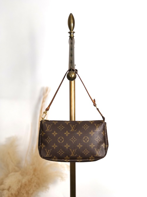 LOUIS VUITTON ルイヴィトン モノグラム ハンドバッグ ブラウン PVCレザー ミニバッグ アクセソワールアクセサリーポーチ ポシェットアクセソワール M51980 vintage ヴィンテージ オールド 3w2pzj