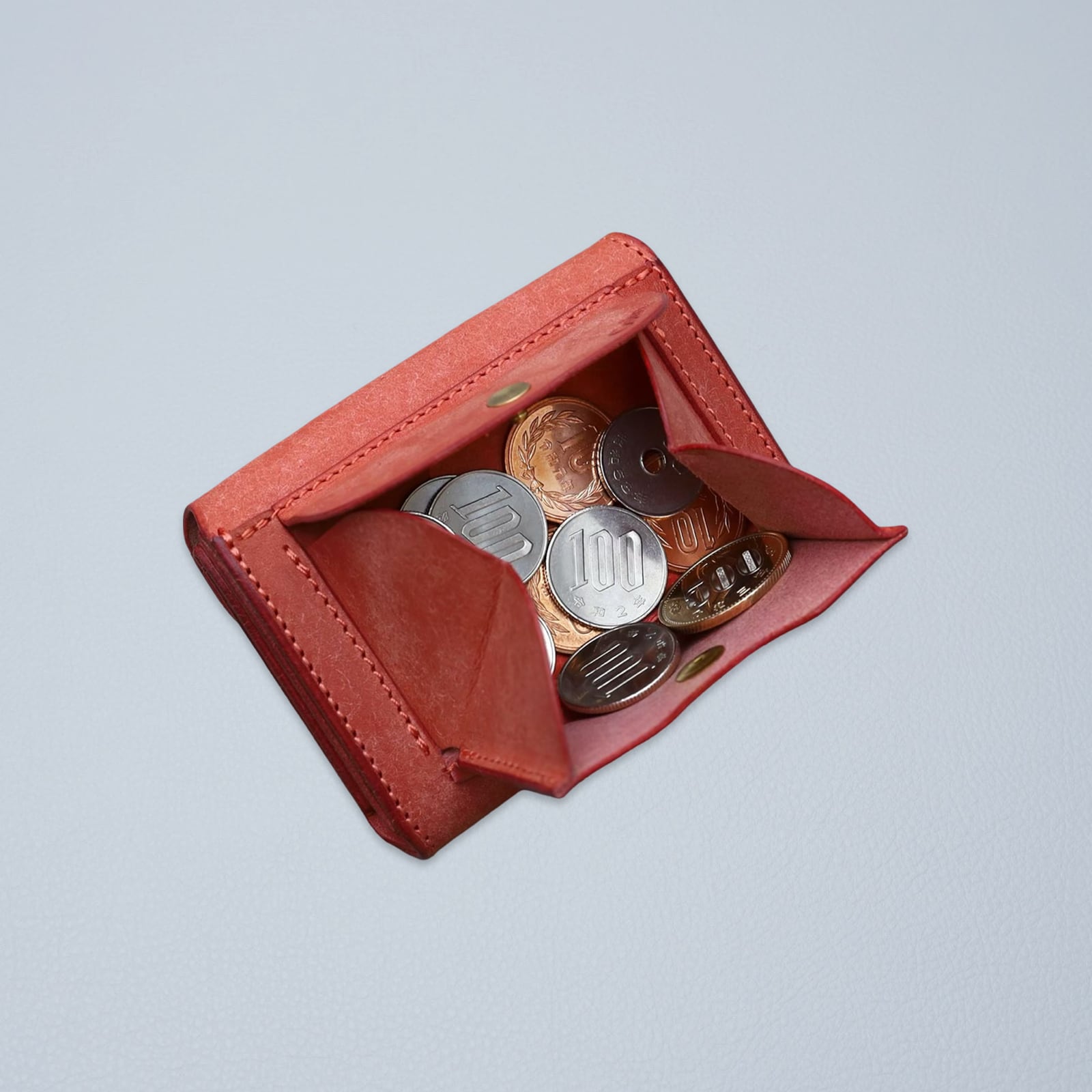 小物 PUEBLO LEATHER COMPACT WALLET AKANEIRO 小物 PUEBLO LEATHER COMPACT WALLET AKANEIRO Iru×IKENOHATA