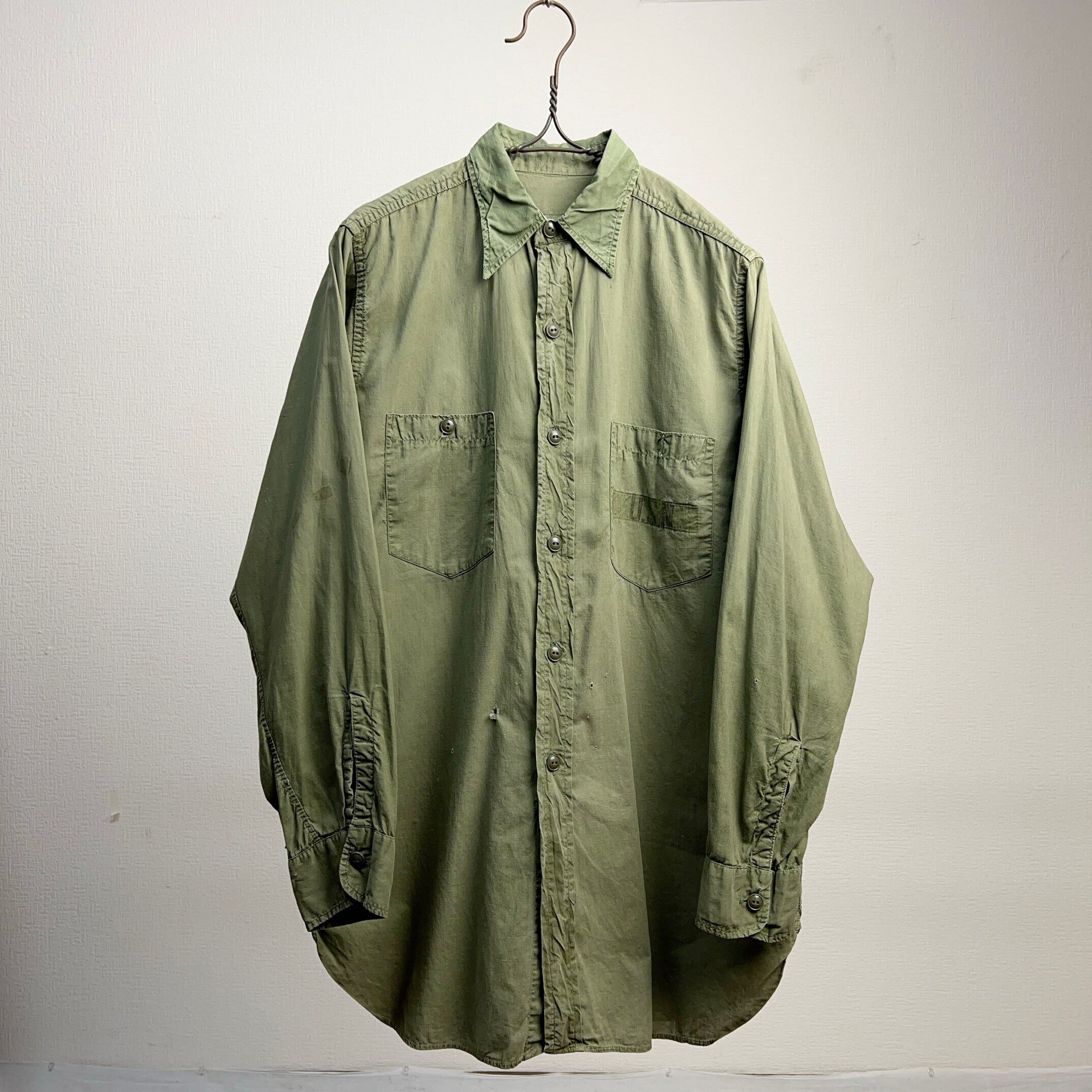 1940's U.S.NAVY コットンポプリンシャツ SIZE 15【TA042708SA】【送料 ...