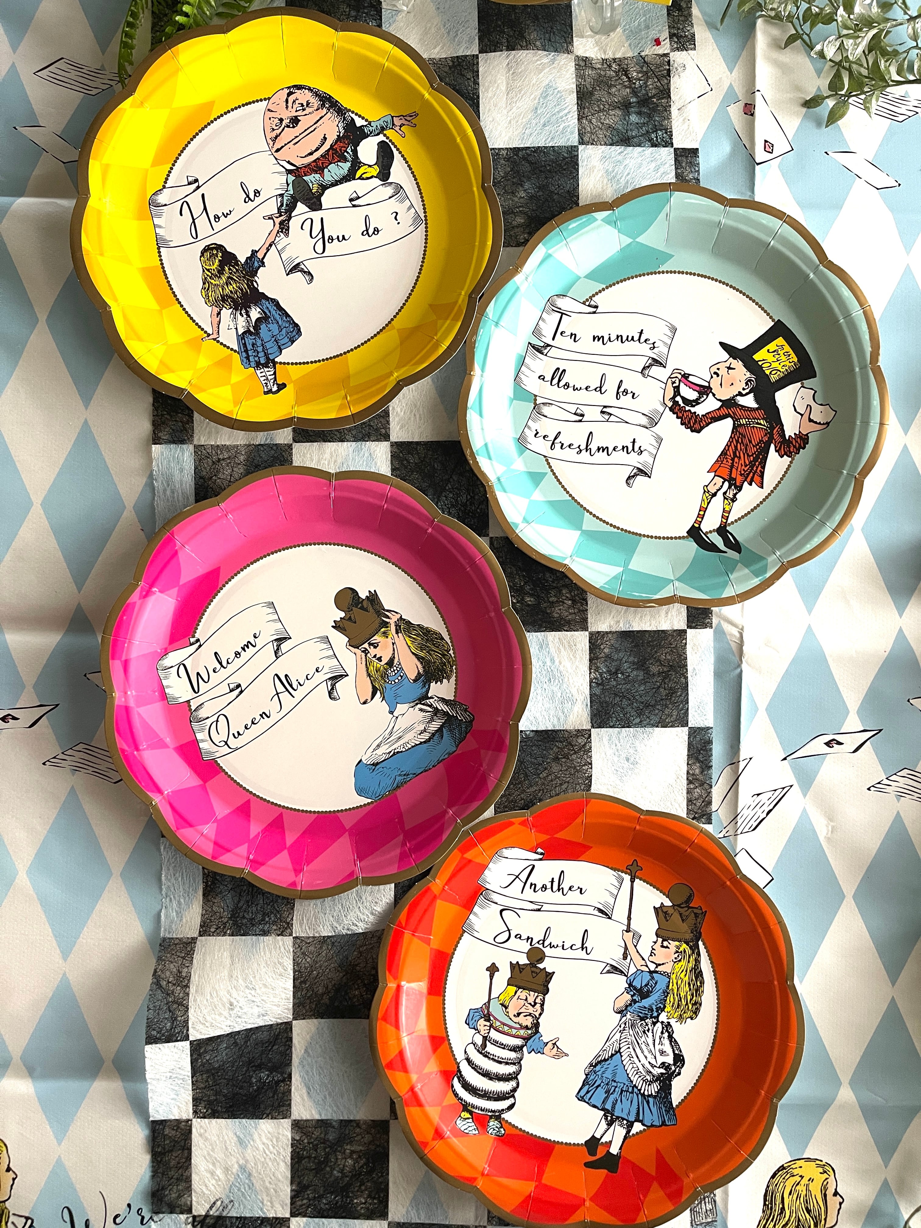 ◆不思議の国のアリス◆4種絵柄セット ◆ペーパープレート◆Talking Tables ◆トーキングテーブル◆