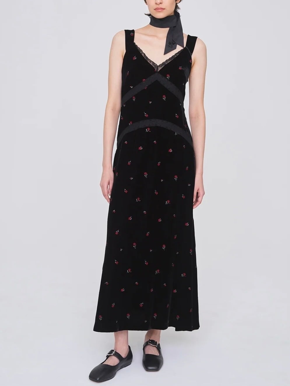 26AW | WOMEN】FETICO フェティコ / ドレス / ROSE EMBROIDERED VELVET