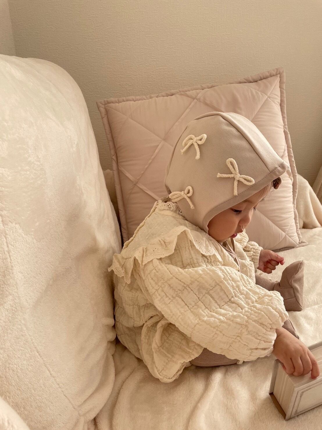 【即納】bebeholic / ribbon bonnet