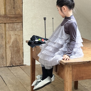 秋レイヤードチュールワンピース