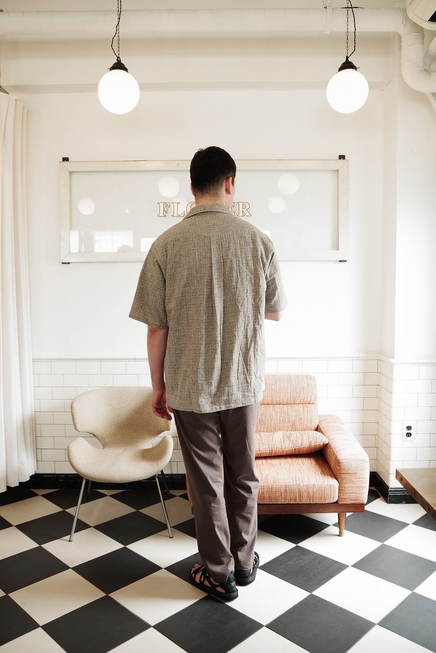 Nepped Check Open Collar Shirt