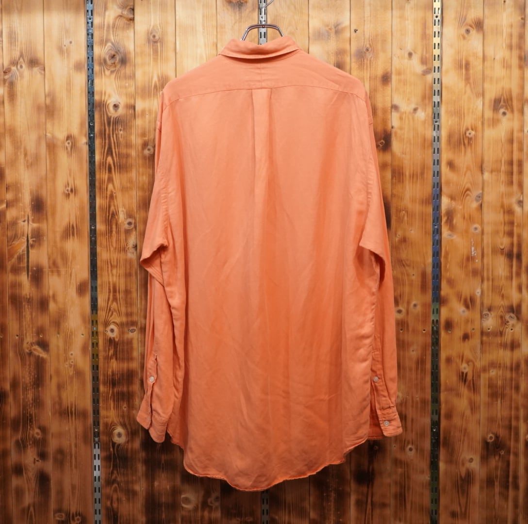90s ralphlauren blake シルクリネン 長袖シャツ L/ラルフローレン