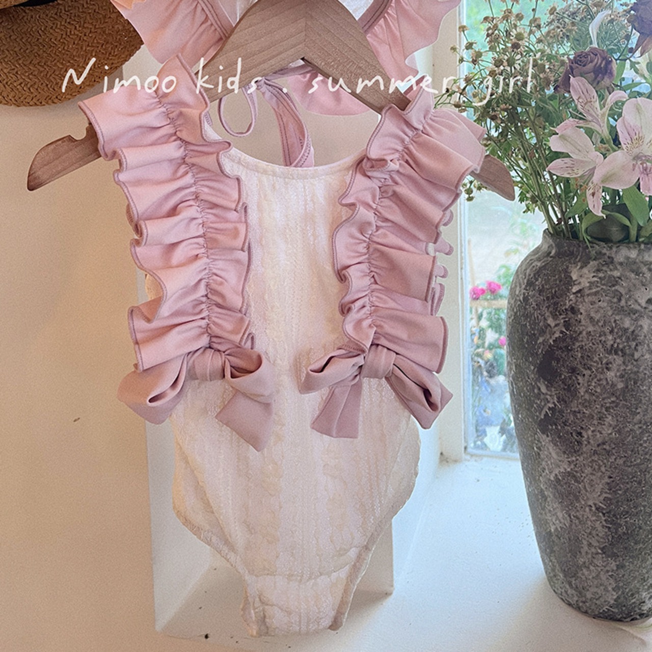 花柄フリルデザイン水着