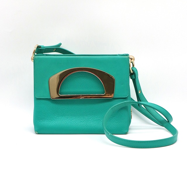 Christian Louboutin クリスチャン ルブタン ショルダーバッグ レザー ライトグリーン ゴールド