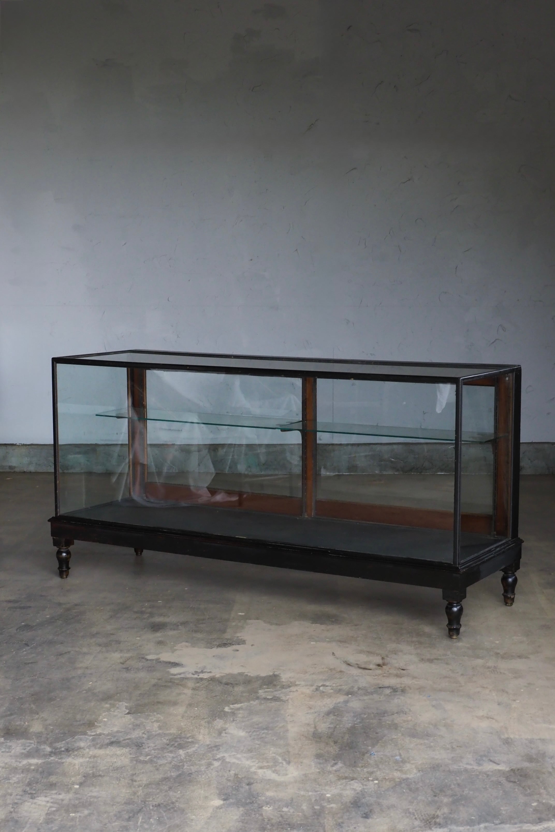 ガラストップ カウンターショーケース-antique glass show case