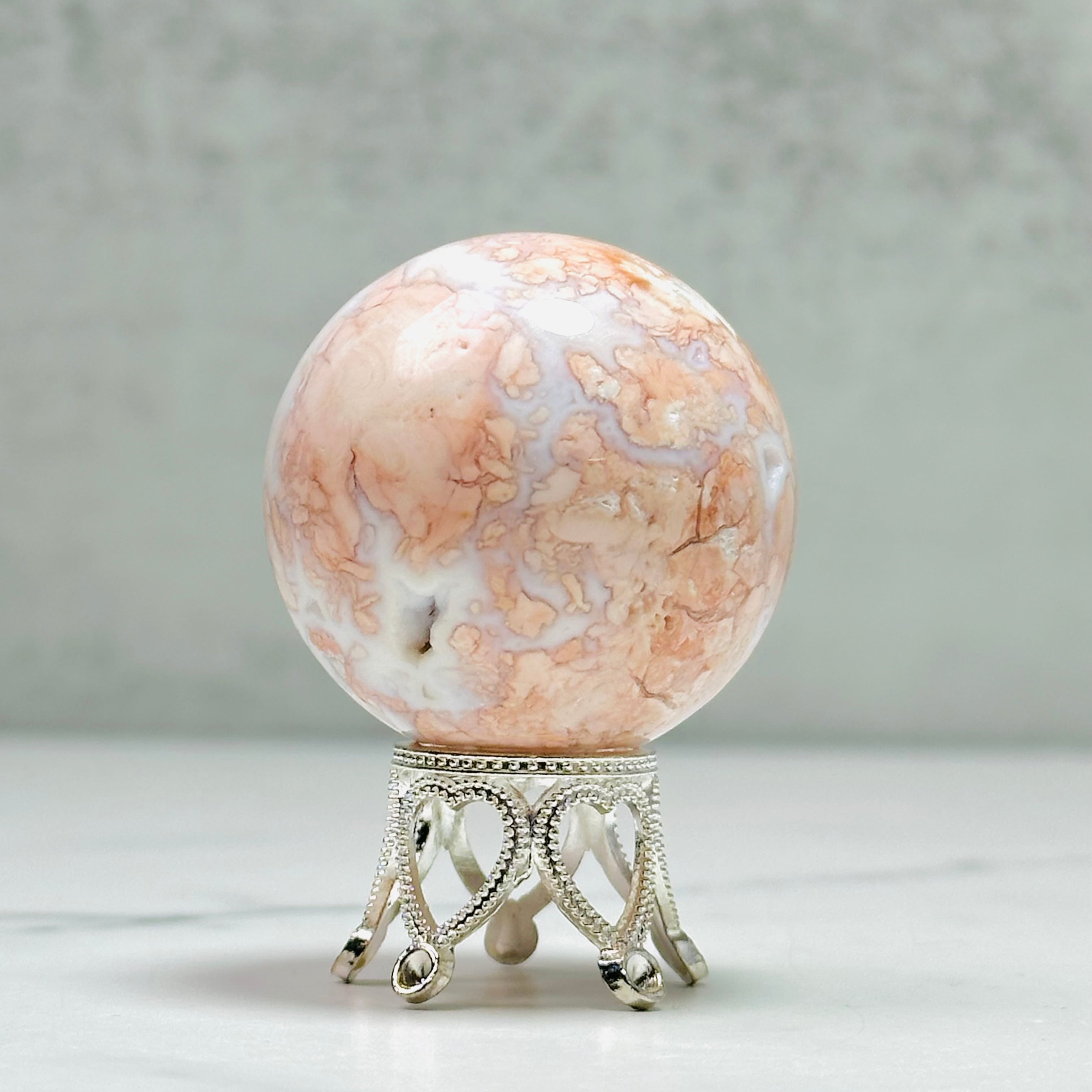 癒しの天然石インテリア｜ピンクアゲートスフィア Φ40mm | Mt.Sophia