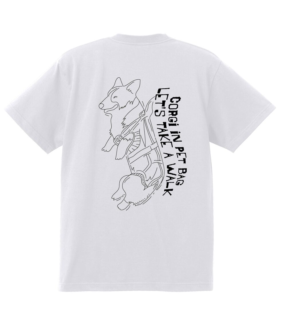 デザインNo.489 ペットバッグコーギーTシャツ5.6ozTシャツ