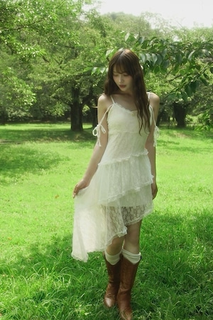 asymmetry lace cami onepiece