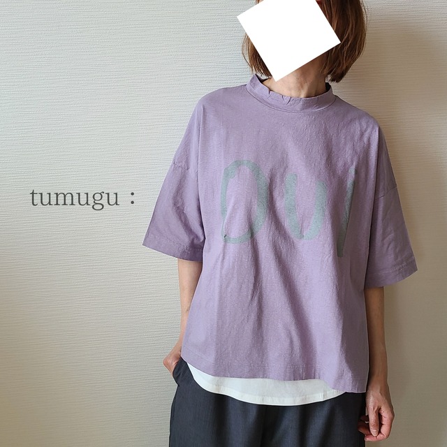【tumugu:】ラフィ天竺プリントT(TC24204)
