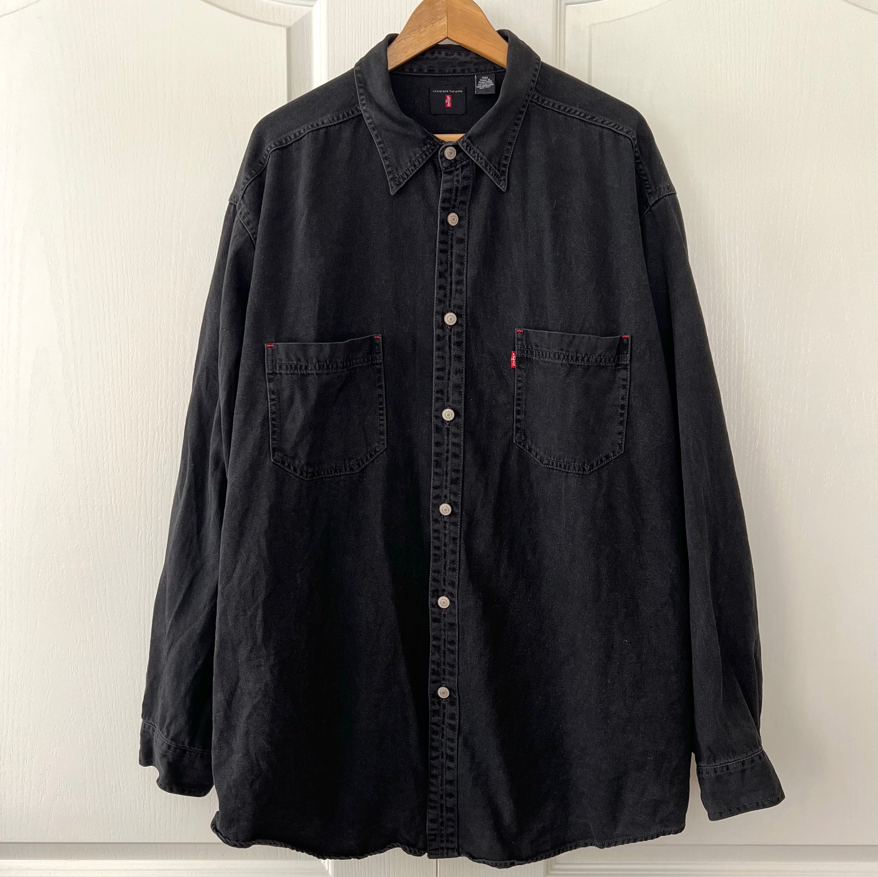 【Levi's】　ブラックカラーデニム　XXL Levis ブラック デニム 長袖 シャツ リーバイス オーバーサイズ ビッグ