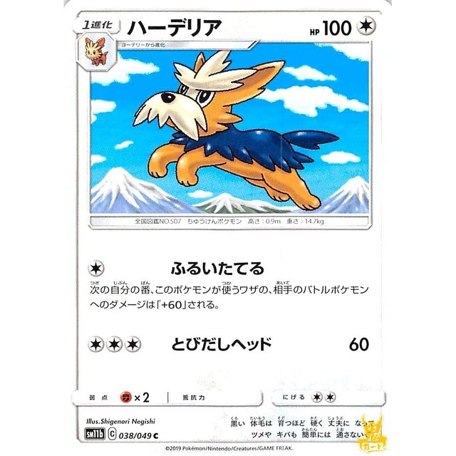 「ハーデリア sm11b 038/049 ふるいたてる ノーマルタイプ 状態：A ポケカ