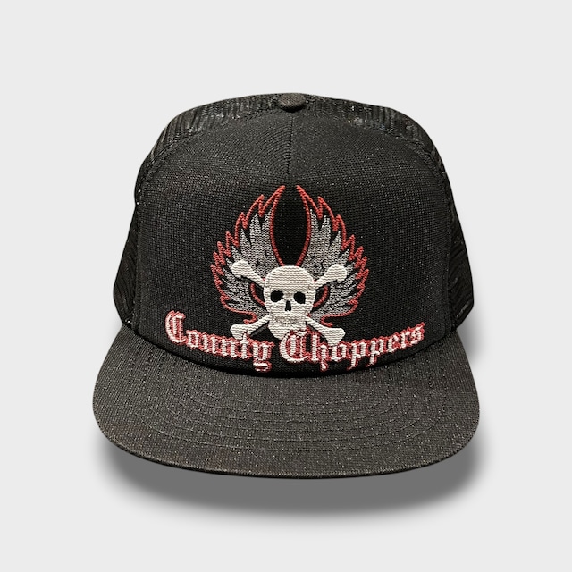 Dead Stock!! 1999s〜 County Choppers "Old English" Skull Wing Mesh Cap【DST】