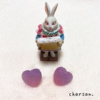 夢かわ♡ハートグミピアス【グラデパープル】