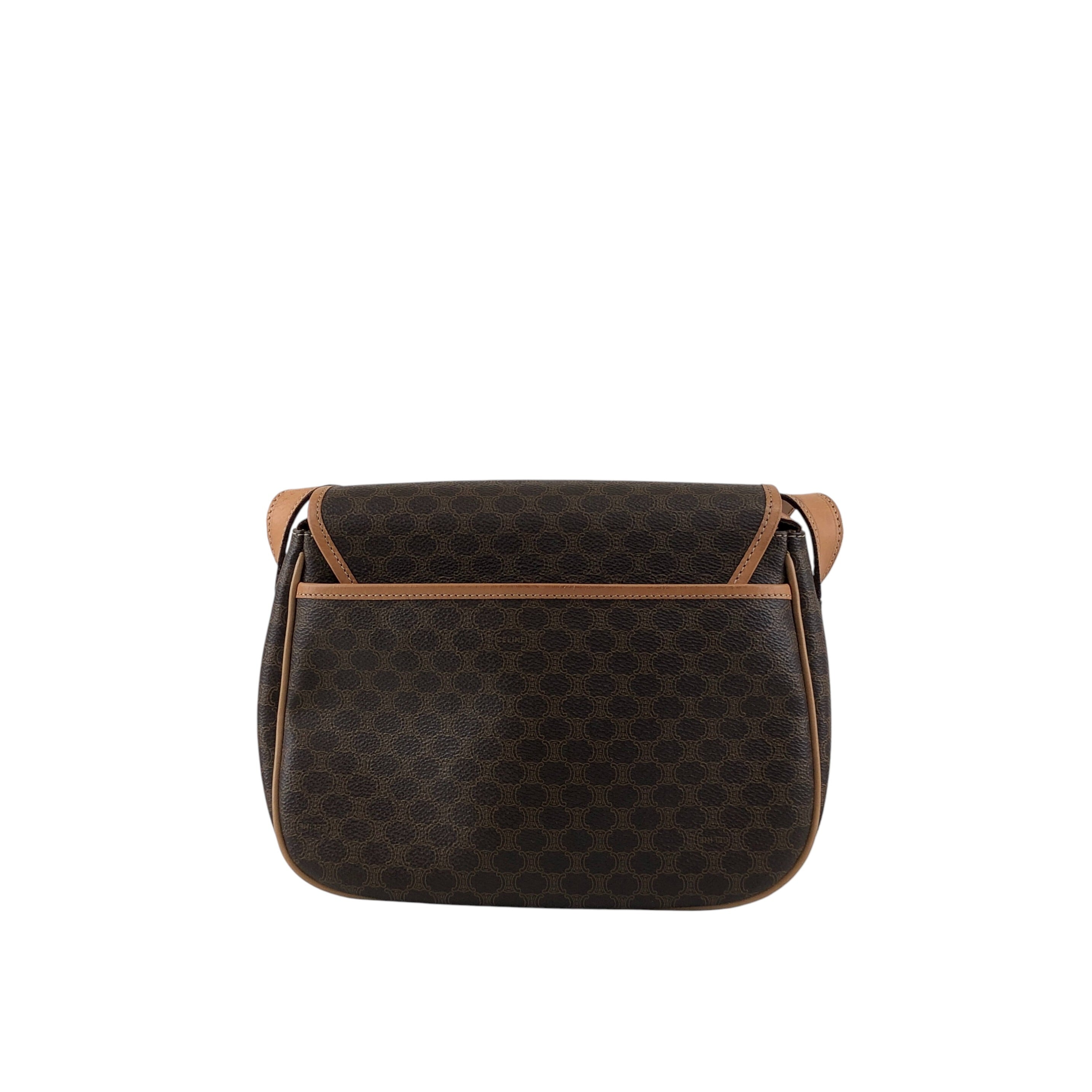 CELINE セリーヌ マカダム ショルダーバッグ ブラウン ブラゾン PVC