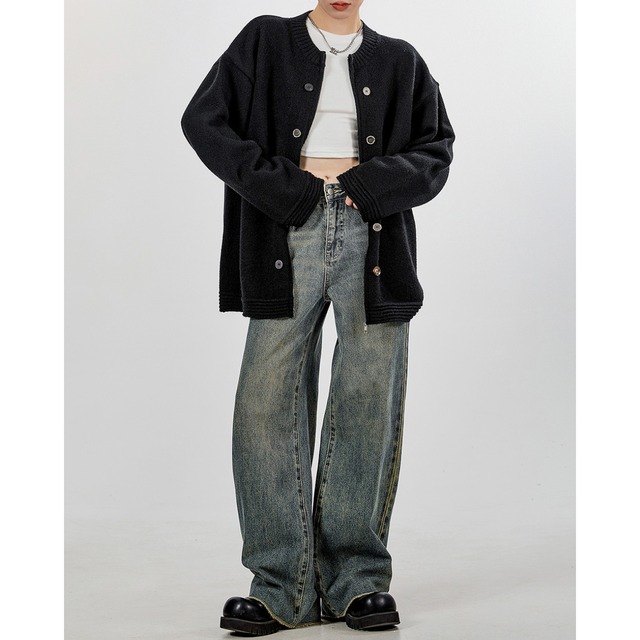 button knit cardigan　ボタンニットカーディガン　J0494