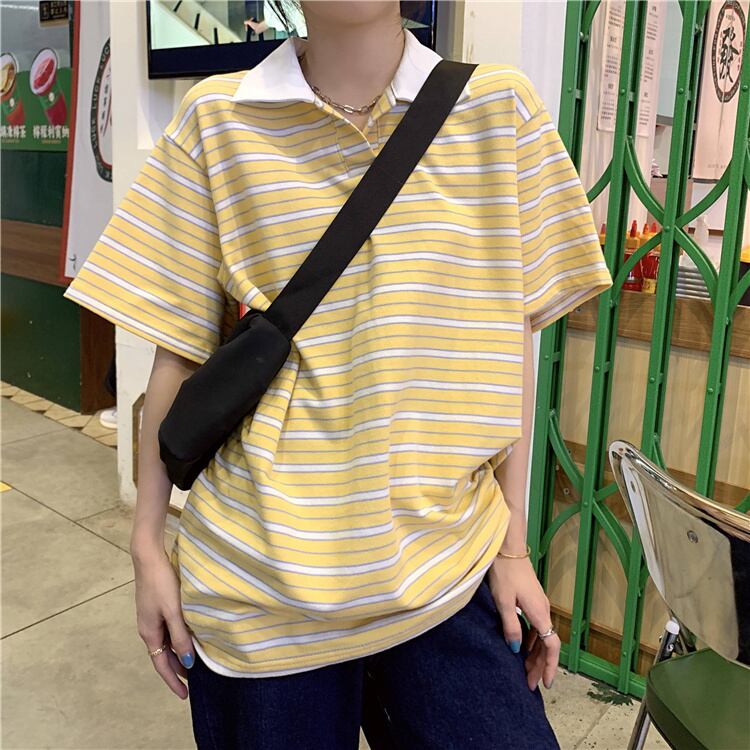 ストライプTシャツ サマールーズ薄手カジュアルトップス 夏物 クレセントシティ46713035186