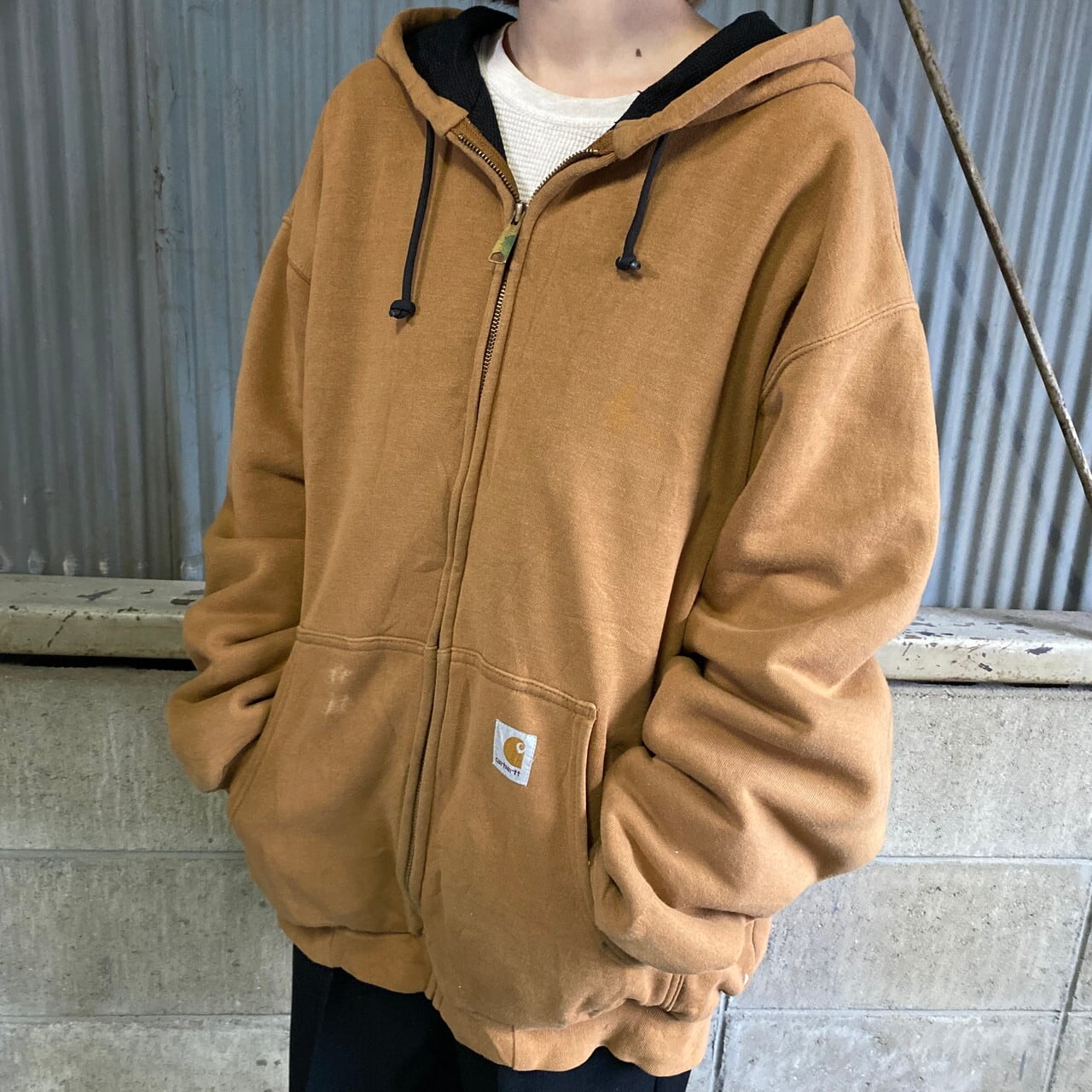 【入手困難】 carhartt フルジップパーカー XL 大きいサイズ ブラウン