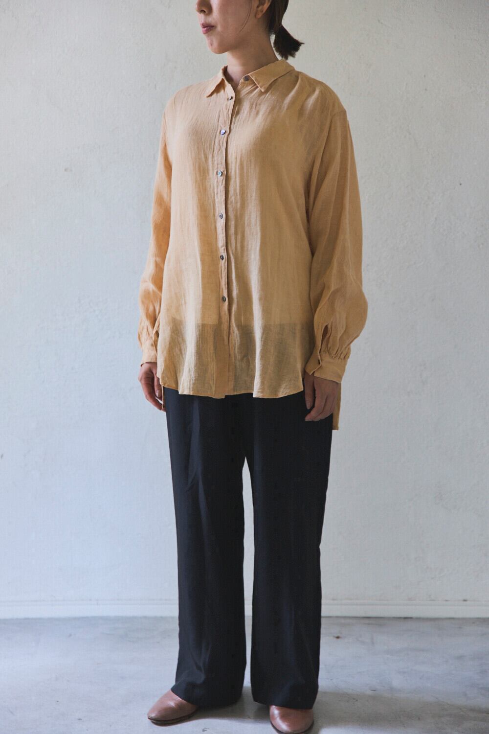 リネン 菊染めオーバーブラウス BLOUSE 072-21